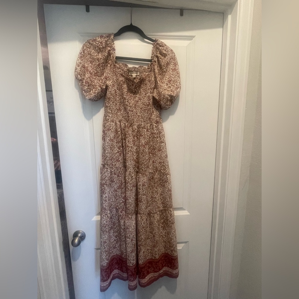 Floral Puff Sleeve Maxi Dress